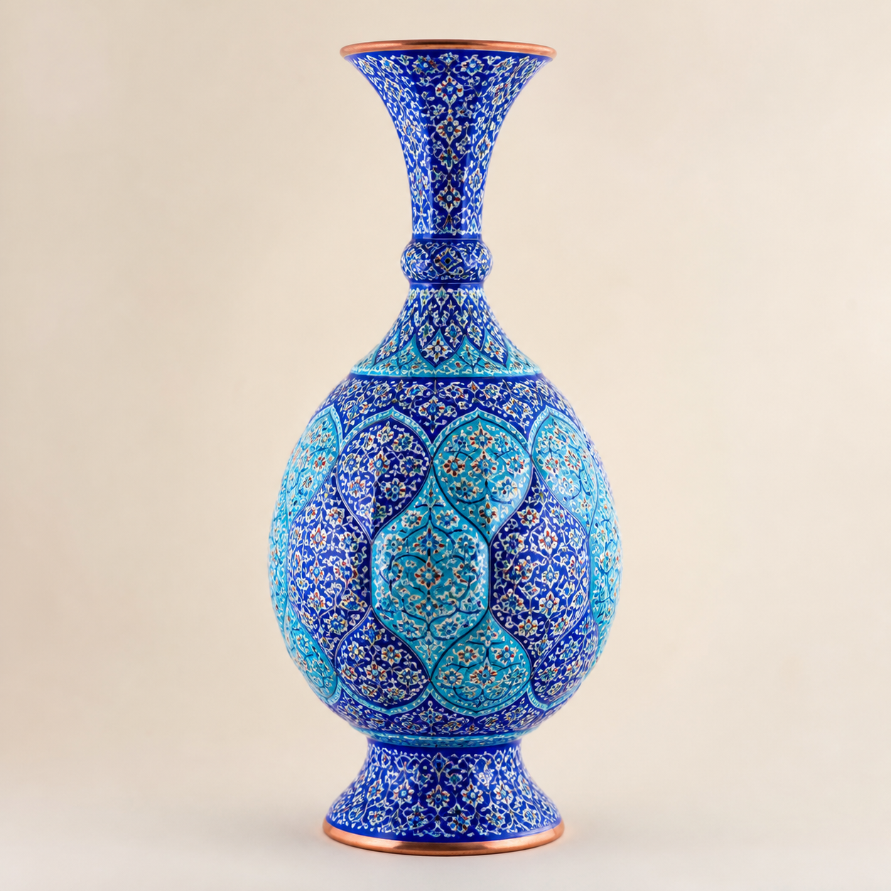 گلدان میناکاری مس طرح اسلیمی